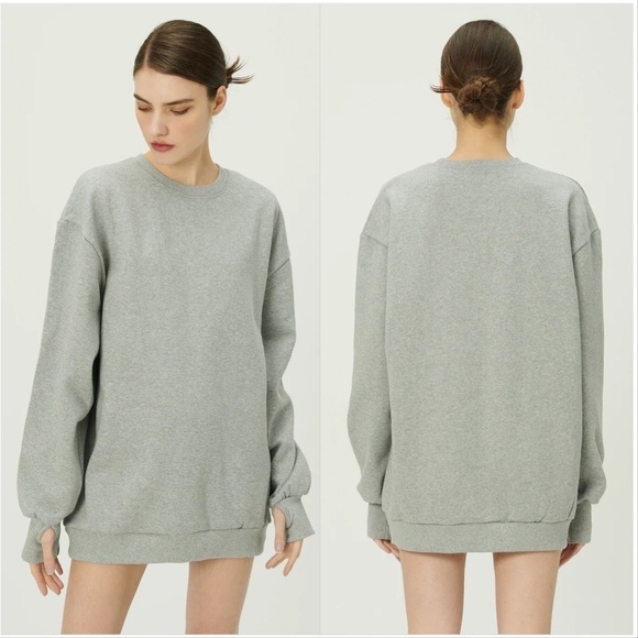 Storets Womens Hannah Oversized Sweatshirt w/Thumbhole Grey NWOT - Picture 1 of 5